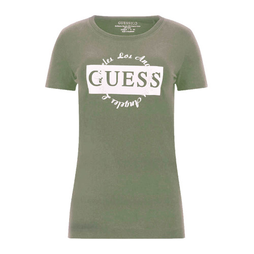 Guess Γυναικεία κοντομάνικη μπλούζα Round Logo T-Shirt